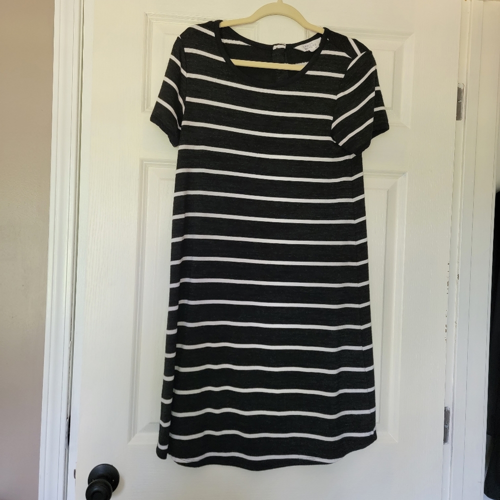 Black and white striped T- Shirt dress